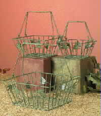 3-Piece Metal Bamboo Basket Set