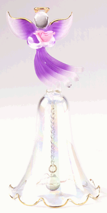 Color Glass Angel Bell