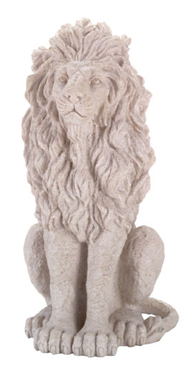 Stone-Finished Sitting Lion