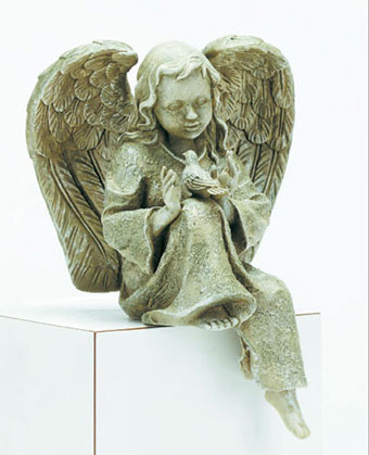 Verdigris Angel With Bird