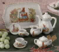 10 pc Porcelain BunniesTea Set