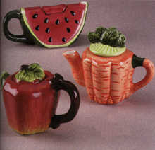 3 pc Mini Fruit Teapots