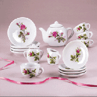 17 pc Porcelain "Doll Size" Tea Set